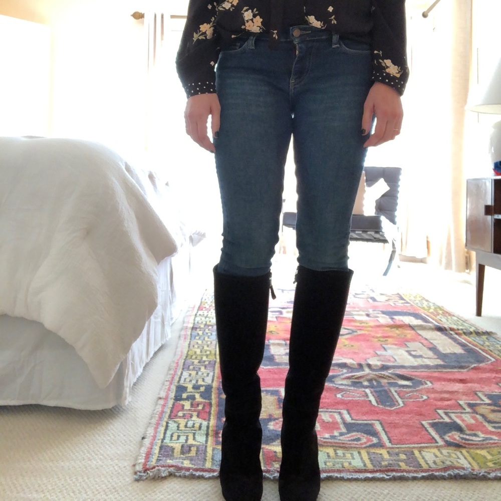 Prada Suede Zip Up Boots
